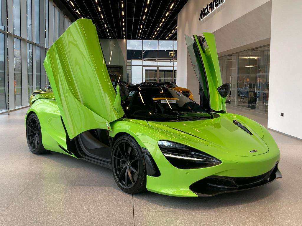 2021 McLaren 720S Spider - Green Convertible Coupe Sports Car with Butterly Doors and 2-Seats 4.0T Twin-Turbo V8 SSG (Black Interior) - Malaysia McLaren Car Price for Sale Promotion [DIRECT IMPORT]