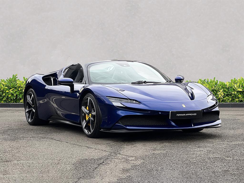 [DIRECT IMPORT] 2022 Ferrari SF90 Spider Blue Convertible Coupe Plug-in Hybrid Sports Car with 2 Seats 4.0T V8 F1 DCT 4WD - Malaysia Ferrari Car for Sale Promotion