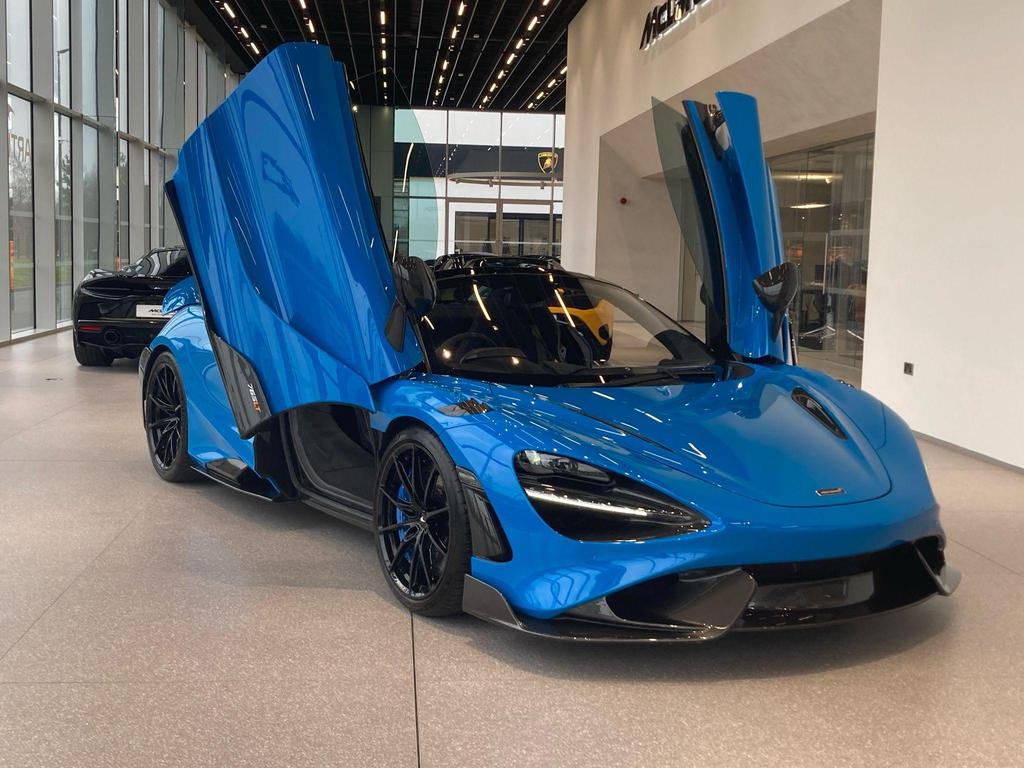2022 McLaren 765LT Spider - Blue Convertible Coupe Sports Car with Butterly Doors and 2-Seats 4.0T Twin-Turbo V8 SSG (Black Interior) - Malaysia McLaren Car Price for Sale Promotion [DIRECT IMPORT]