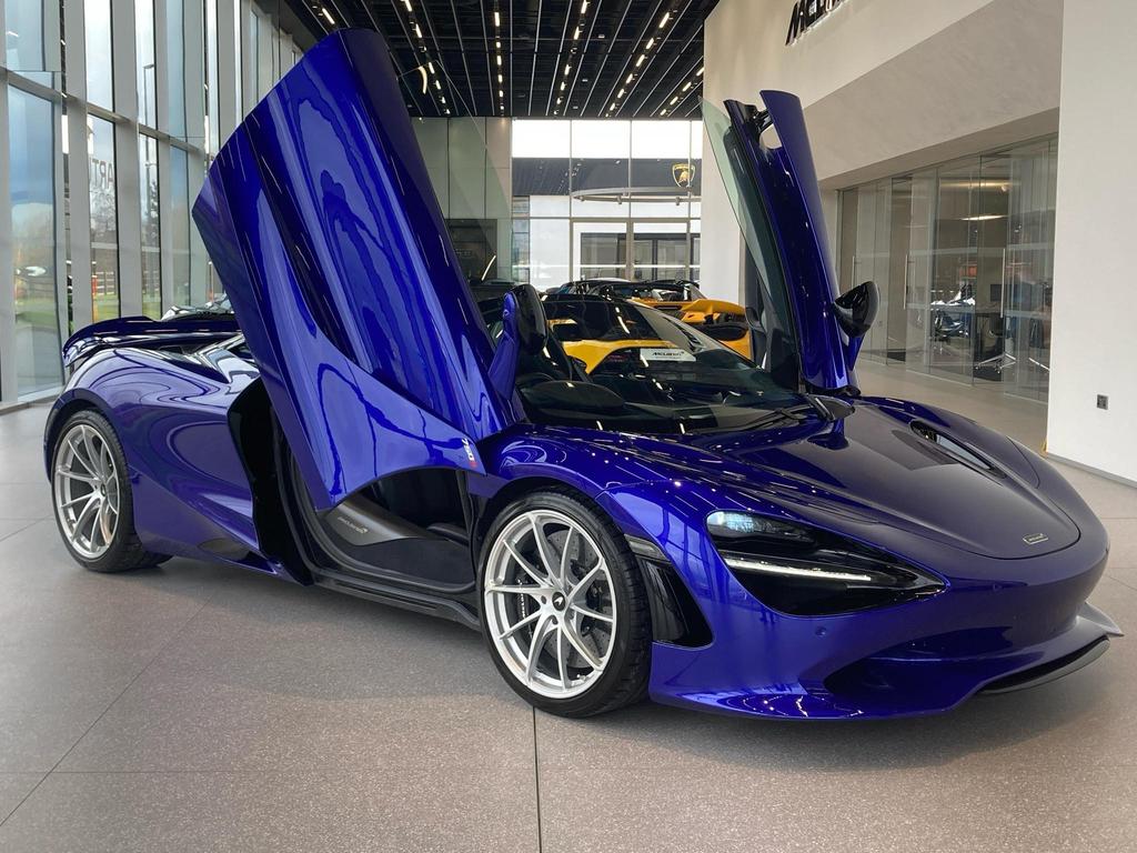 2023 McLaren 750S Spider - Blue Convertible Coupe Sports Car with Butterly Doors and 2-Seats 4.0T Twin-Turbo V8 SSG (Black Interior) - Malaysia McLaren Car Price for Sale Promotion [DIRECT IMPORT]