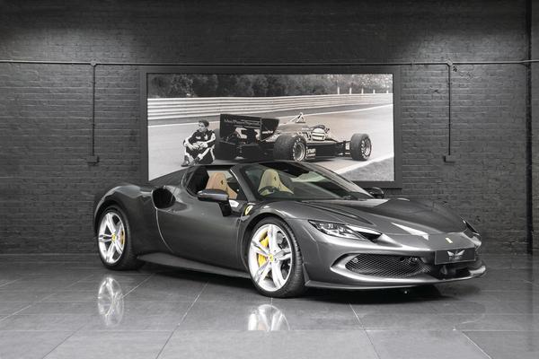 2024 Ferrari 296 GTS Spider Grey Convertible Plug-in Hybrid Sports Car with 2 Seats 3.0T V6 F1 DCT (Biege Interior)- Malaysia Ferrari Car for Sale Promotion [DIRECT IMPORT]