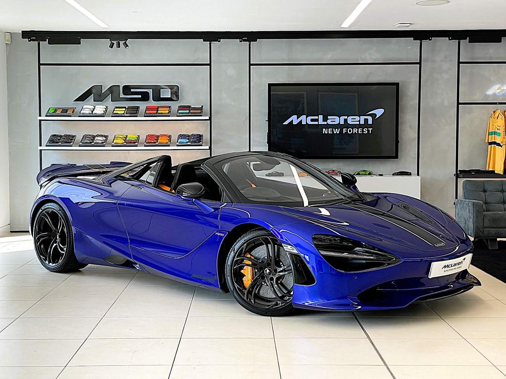 2024 McLaren 750S Spider - Blue Convertible Coupe Sports Car with Butterly Doors and 2-Seats 4.0T Twin-Turbo V8 SSG (Black Interior) - Malaysia McLaren Car Price for Sale Promotion [DIRECT IMPORT]