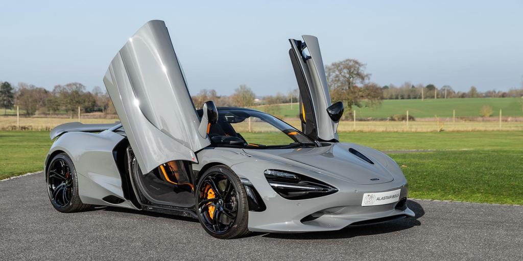 2024 McLaren 750S Spider - Grey Convertible Coupe Sports Car with Butterly Doors and 2-Seats 4.0T Twin-Turbo V8 SSG (Black-Orange Interior) - Malaysia McLaren Car Price for Sale Promotion [DIRECT IMPORT]