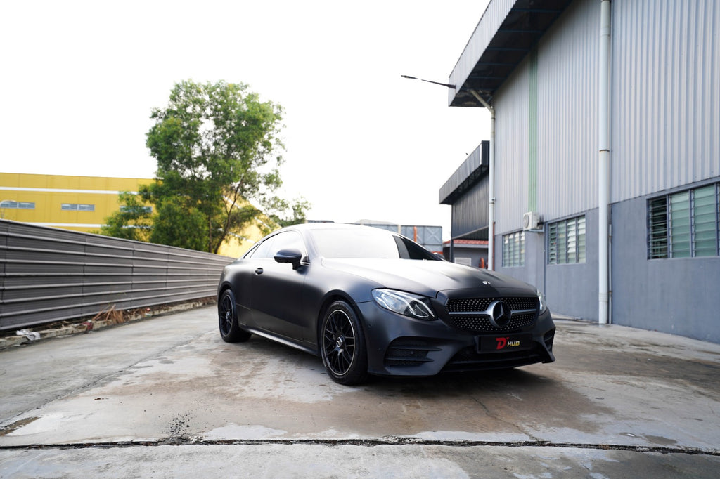 [NEW ARRIVAL] Mercedes-Benz E300 2.0 Coupe AMG Line - E-Series Grey (Wrap Matte Black) Coupe (2017/2021) - Recond Car